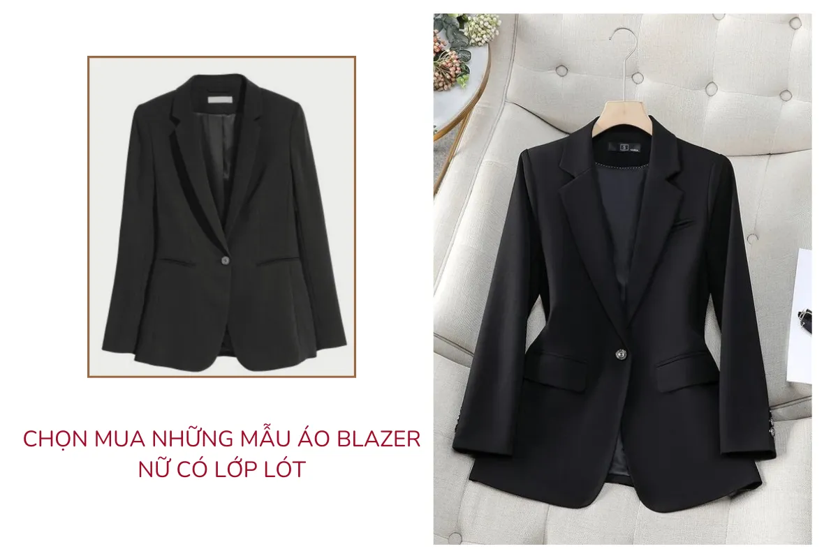 Chọn mua những mẫu áo blazer nữ có lớp lót